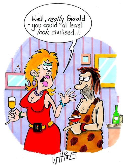 "Well, really Gerald - you could at least look civilised. . !"