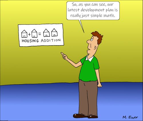 "So, as you can see, our latest development plan is really just simple math."