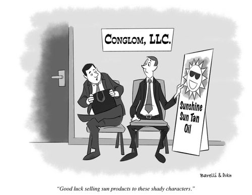 "Good luck selling sun products to these shady characters."