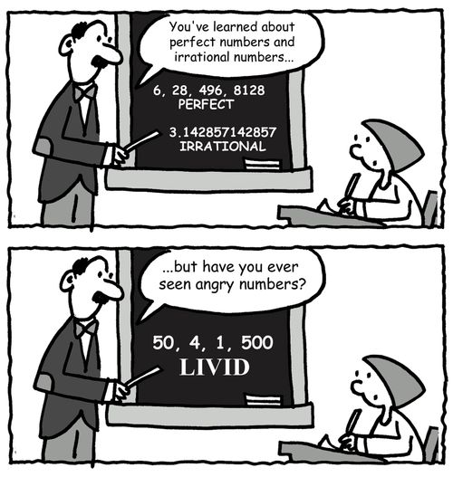 "You've learned about perfect numbers and irrational numbers, but have you ever seen angry numbers?"