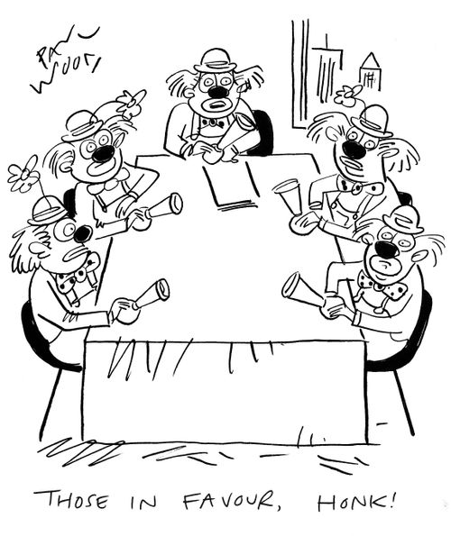"Those in favour, honk!"