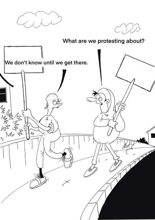 "What are we protesting about?"