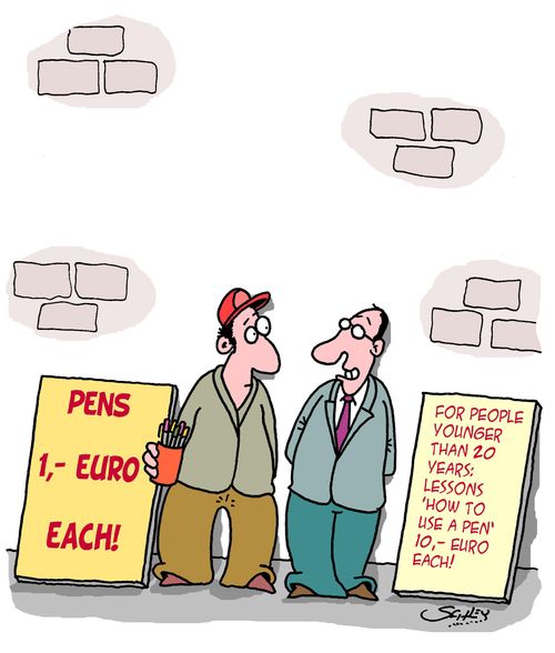 For People Younger Than 20 Years: Lessons 'How to Use a Pen' 10 Euro Each!