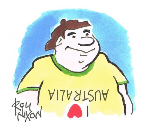 T-shirt - I Love Australia (Upside Down)