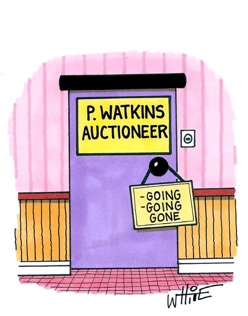 P. Watkins Auctioneer: Going, Going, Gone.