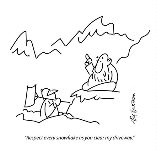 "Respect every snowflake as you clear my driveway."