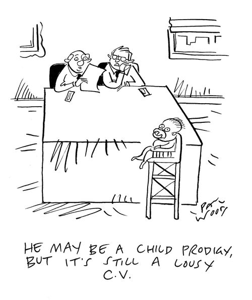 "He may be a child prodigy, but it's still a lousy C.V."