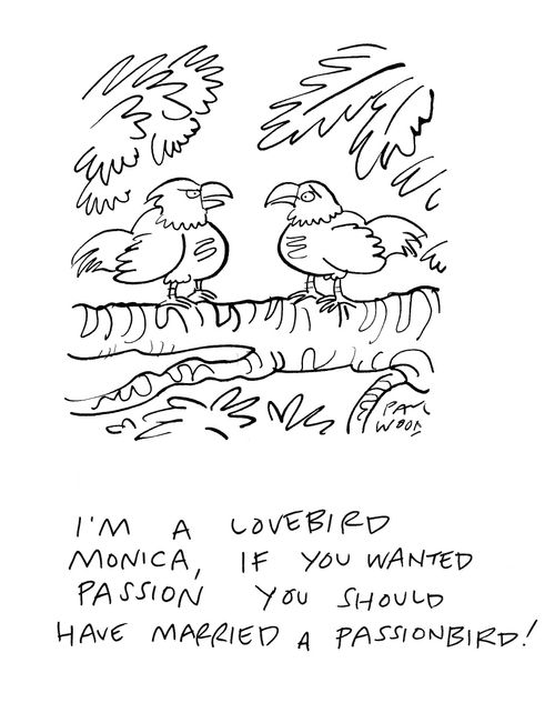 "I'm a lovebird Monica. If you wanted passion you should have married a passionbird!"
