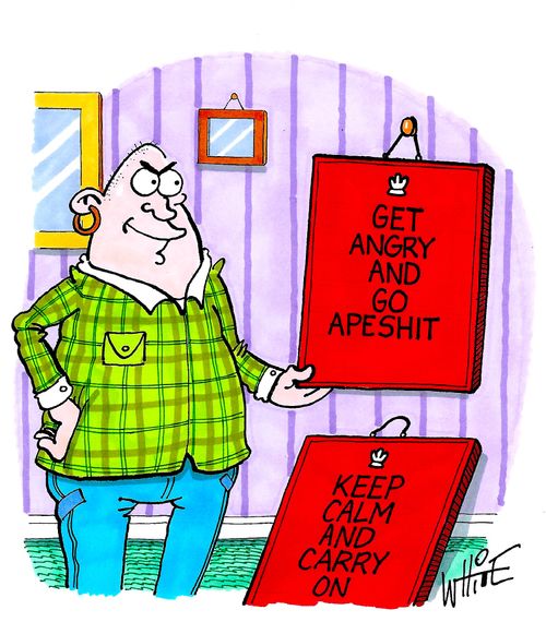 "Get angry and go apes**t."
