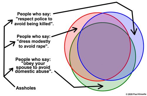 People who say: "respect police to avoid being killed"