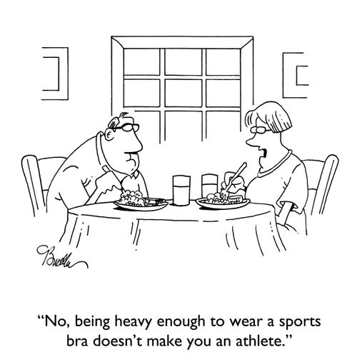 "No, being heavy enough to wear a sports bra doesn't make you an athlete."