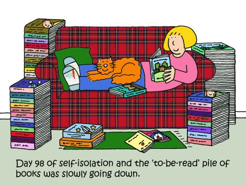 Day 98 of self-isolation and the 'to-be-read' pile of books is slowly going down.