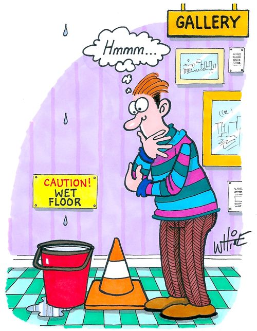 Caution wet floor