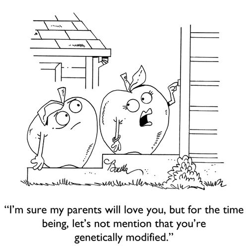 "I'm sure my parents will love you, but for the time being, let's not mention that you're genetically modified."
