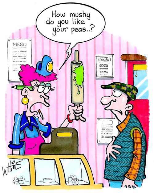 "How mushy do you like your peas..?"