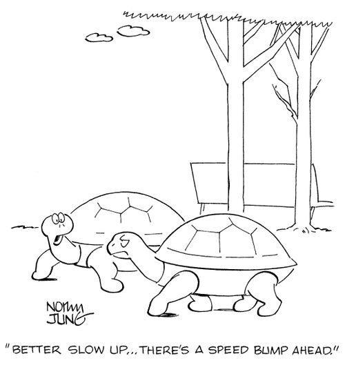 "Better slow up...there's a speed bump ahead."