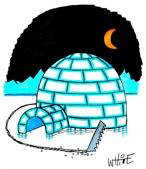 Cutting round an igloo...