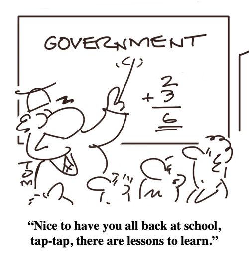 "Nice to have you all back at school, tap-tap, there are lessons to learn."