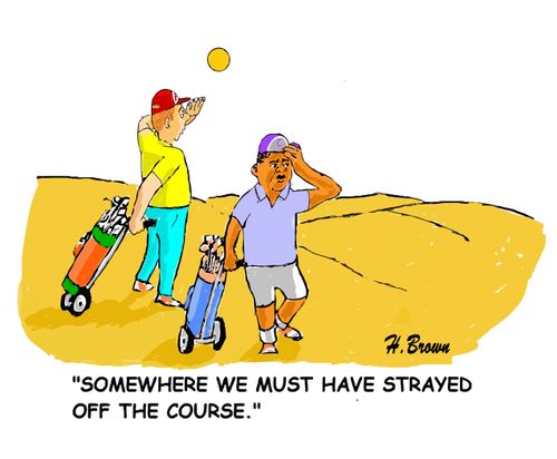 "Somewhere we must have strayed off the course."