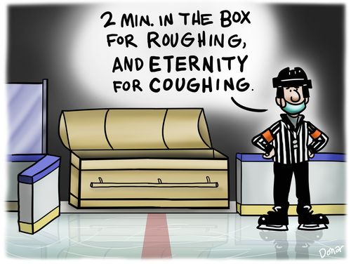 2 min. in the box for roughing, eternity for coughing."