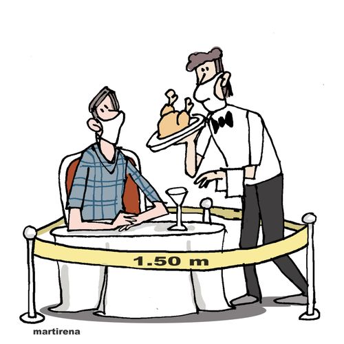 Social distance in restaurants