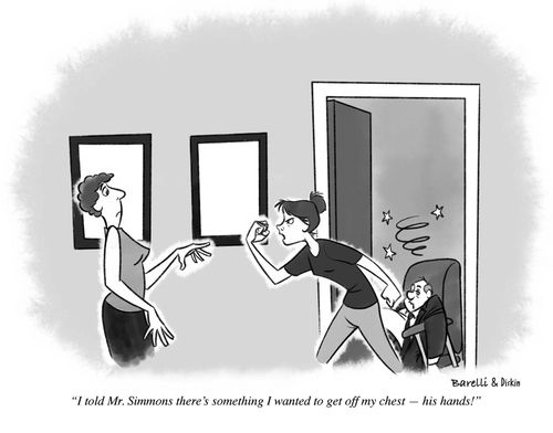 "I told Mr Simmons there's something I wanted to get off my chest - his hands."