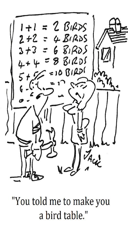 "You told me to make you a bird table."