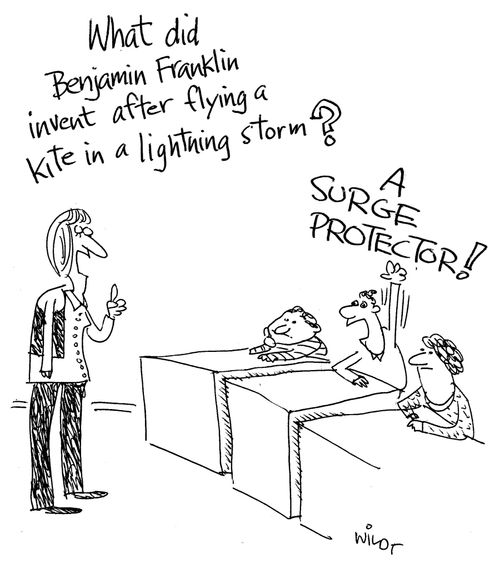 "What did Benjamin Franklin invent after flying a kite in a lightning storm?"