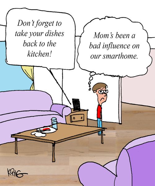 "Don't forget to take your dishes back to the kitchen!"
