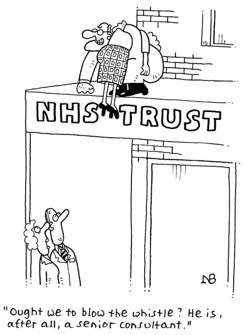 "Ought we to blow the whistle? He is, after all, a senior consultant."