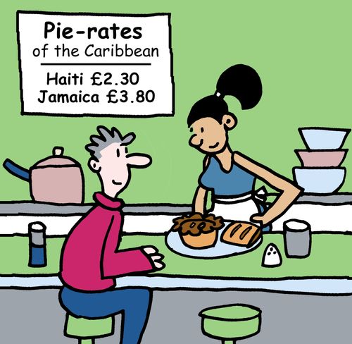 Pie-rates of the Caribbean. Haiti £2.30  Jamaica £3.80