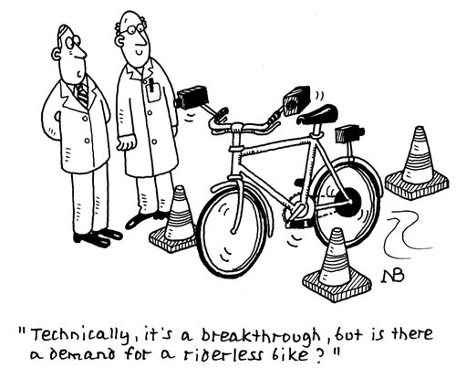 "Technically, it's a breakthrough, but is there a demand for a riderless bike?"