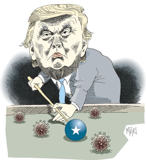 Trump plays with coronavirus