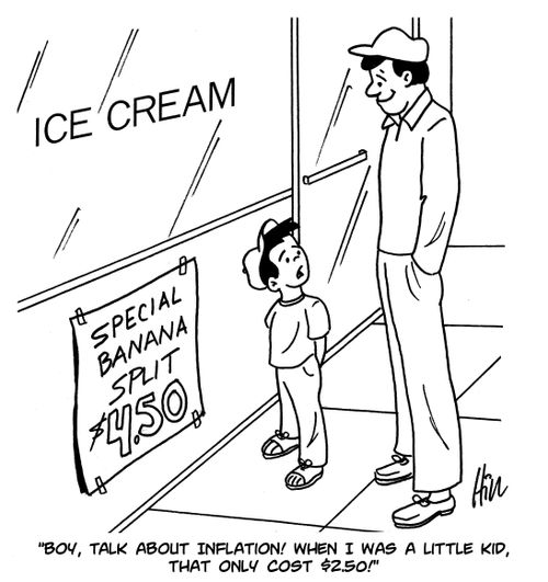 "Boy, talk about inflation! When I was a little kid, that only cost $2.50!"