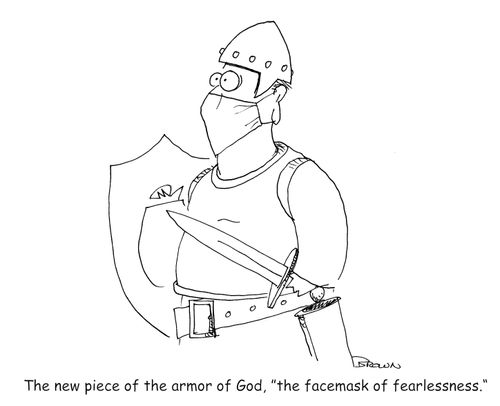 The new piece of the armor of God, "the facemask of fearlessness." 