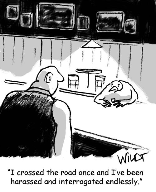 "I crossed the road once and I've been harassed and interrogated endlessly."