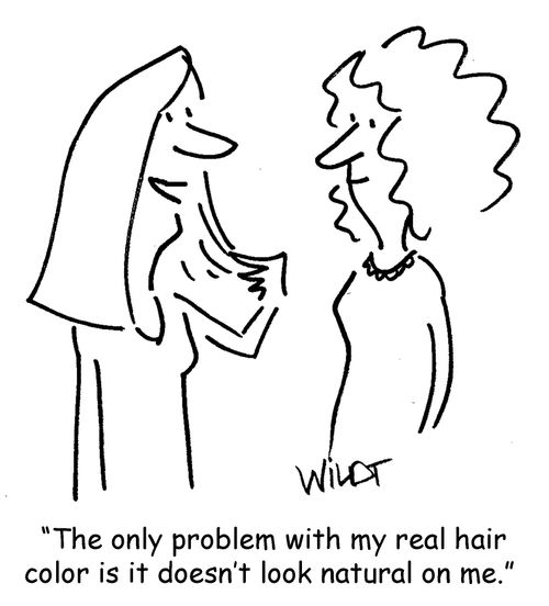 "The only problem with my real hair color is it doesn't look natural on me."