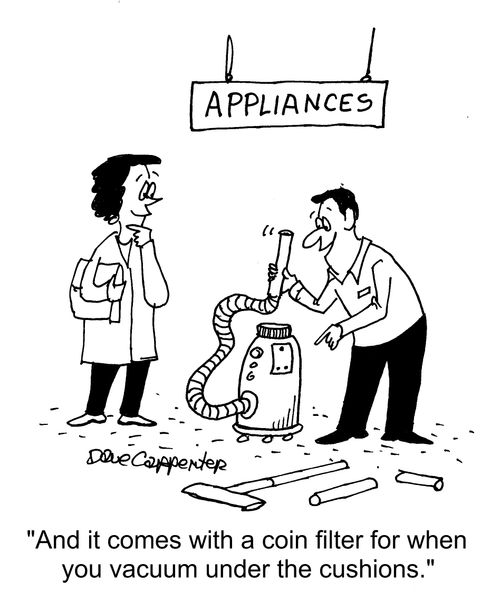 "And it comes with a coin filter for when you vacuum under the cushions."