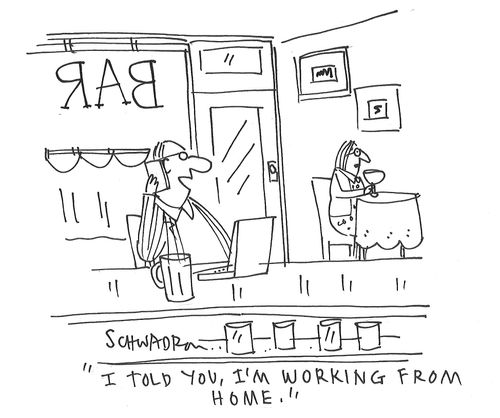"I told you, I'm working from home."