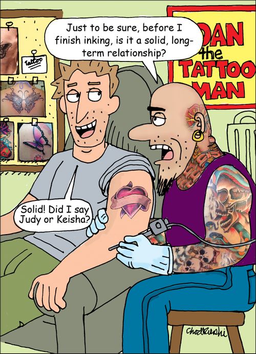 "Just to be sure, before I finish inking, is it a solid, long-term relationship?"