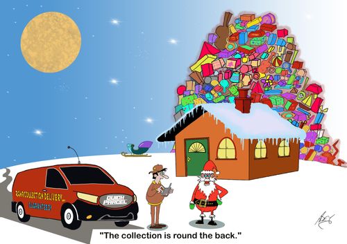 "The collection is round the back."
