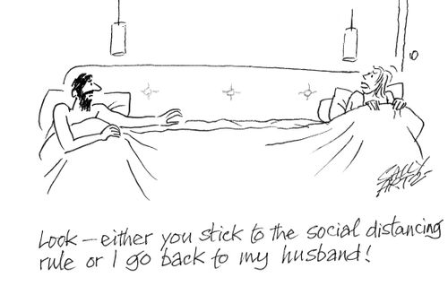 "Look - either you stick to the social distancing rule or I go back to my husband"