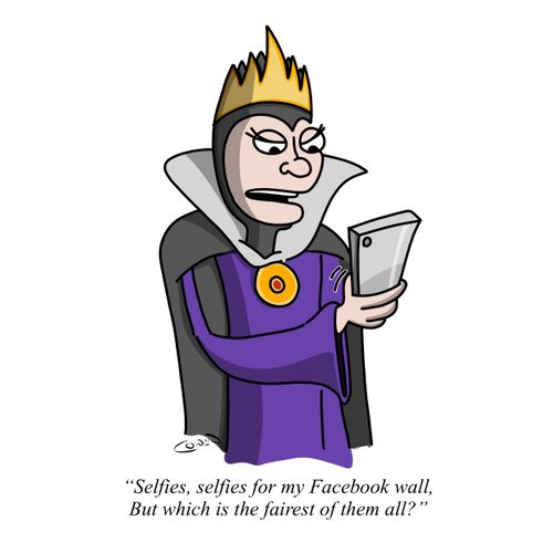  "Selfies, selfies for my profile wall, but  which is the fairest of them all?"