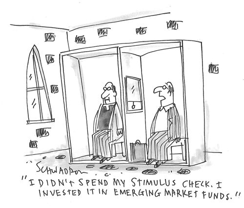 "I didn't spend my stimulus check. I invested it in emerging market funds."