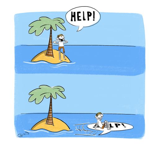 Escaping a desert island