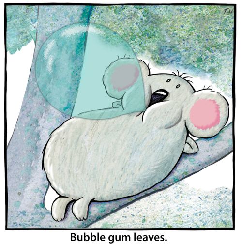Bubble gum leaves.