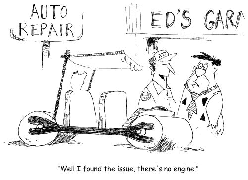 "Well i found the issue, there's no engine."