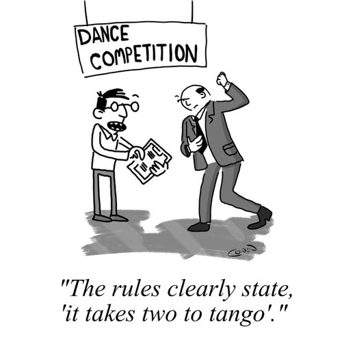 "The rules clearly state, 'it takes two to tango'." 