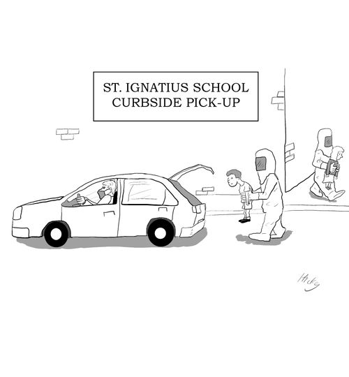 St. Ignatius school curbside pcik-up