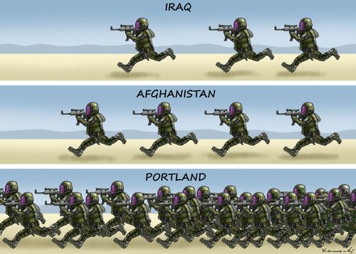 Iraq, Afghanistan, Portland